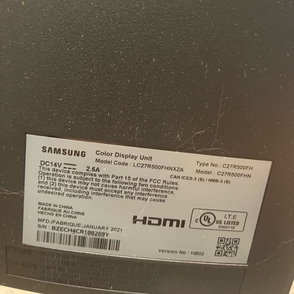 Samsung 27" FHD 60Hz 4ms GTG Curved VA LED FreeSync Monitor (LC27R500FHNXZA) - Picture 3 of 3